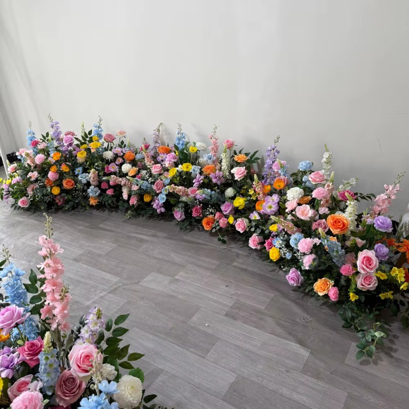 Dessert Table Backdrop - Witte en groene bloemenstrips, geschikt voor