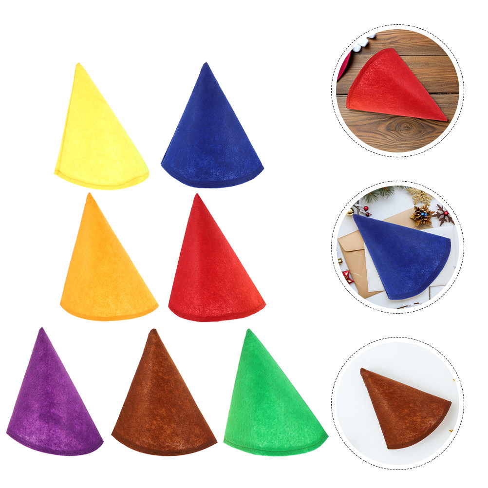 Party Hat Cone - 14 stuks kleurrijke vilten kegelvormige feestmutsen,