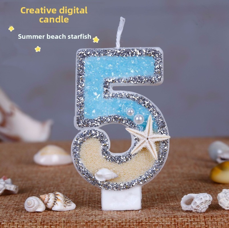 Event Supplies - Strandzeester Nummer Verjaardagskaarsen 0-9 Zomer Oceaan