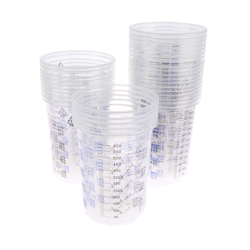 Plastic Cup 50Pcs - 10/50 Stuks Verf Mengen Gekalibreerde Beker