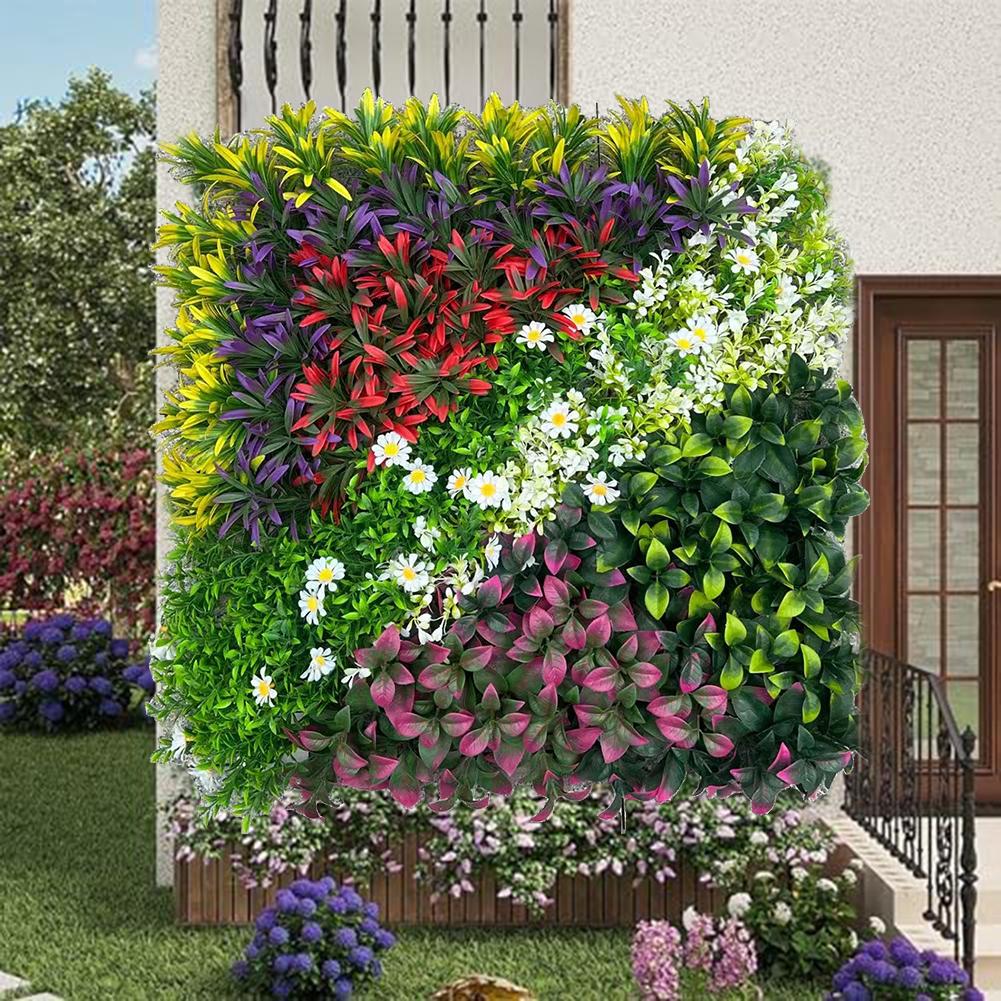 Flower Wall Panel - 50*50CM Groene Kunstplanten Wandpaneel Plastic Buiten