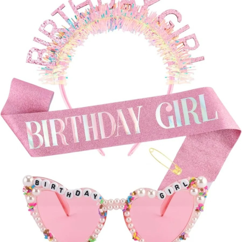 Verjaardagsmeisjesband met gli - Birthday Sash Glitter recensie en prijs