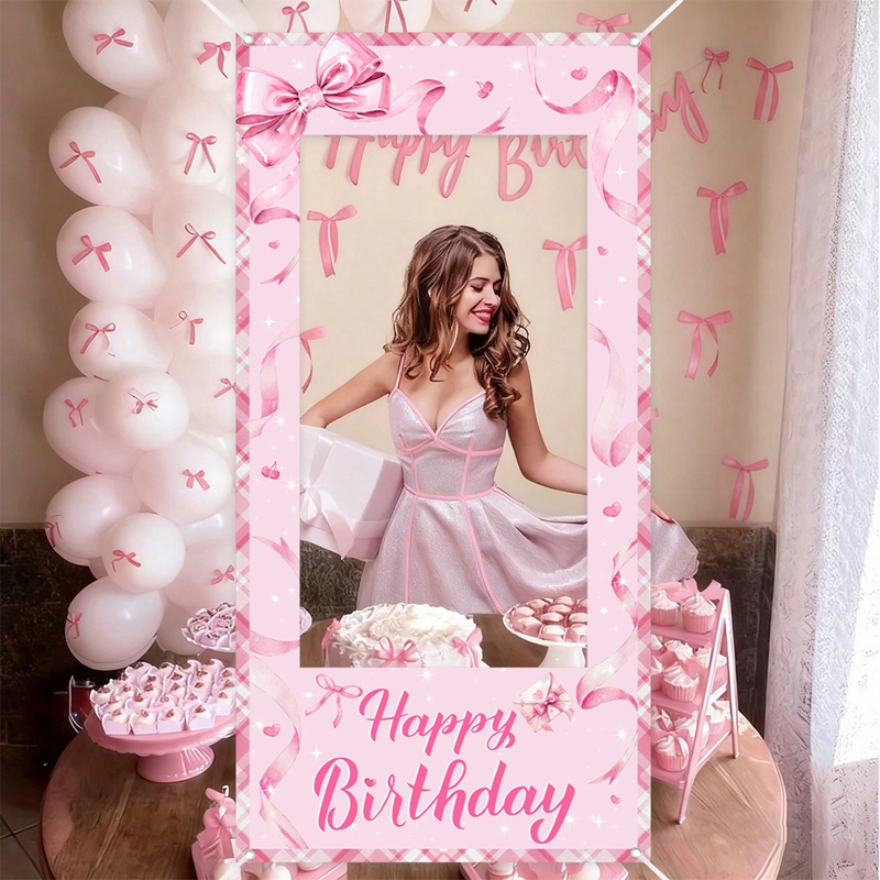 Roze strik fotobooth frame, zo - Event Supplies recensie en prijs