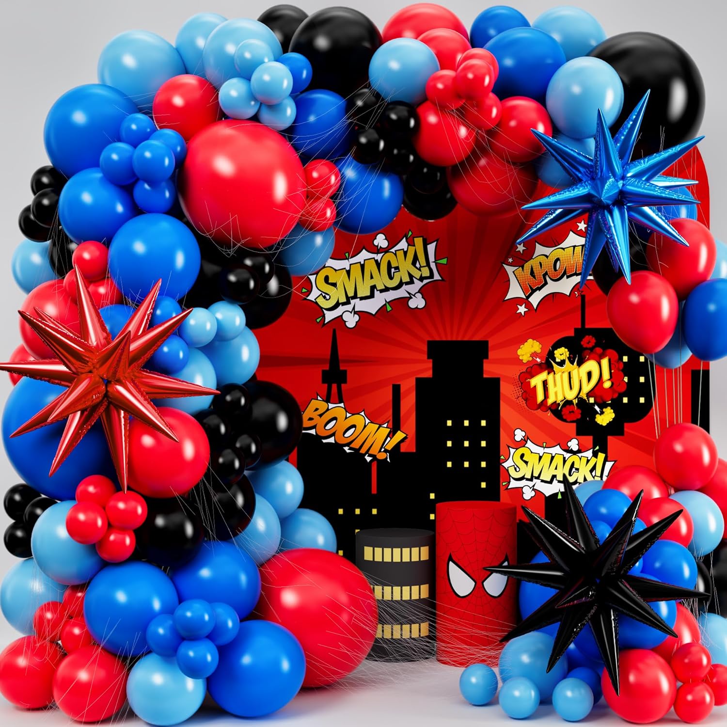 Zwart Rood Blauw Latex Ballonn - Balloon Arch Kit recensie en prijs