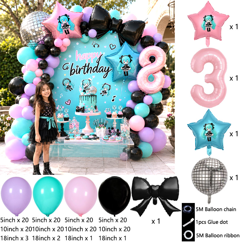 Miku-thema ballonnenboog-garla - Balloon Arch Kit recensie en prijs