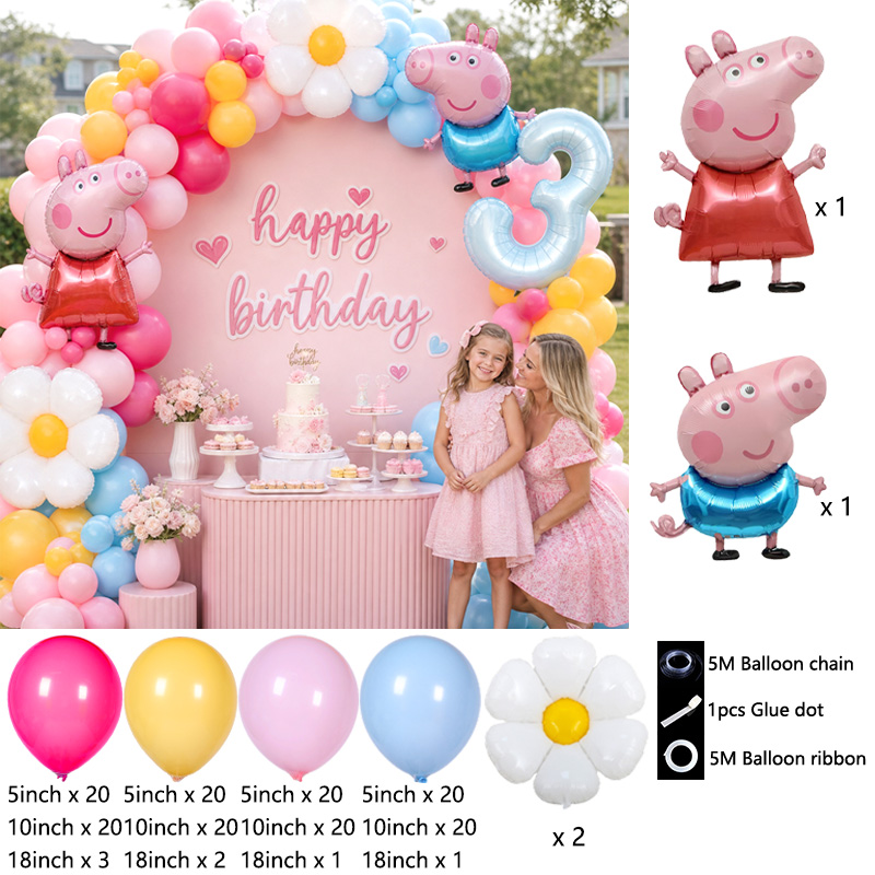 Peppa Pig thema ballonnenboogs - Balloon Arch Kit recensie en prijs