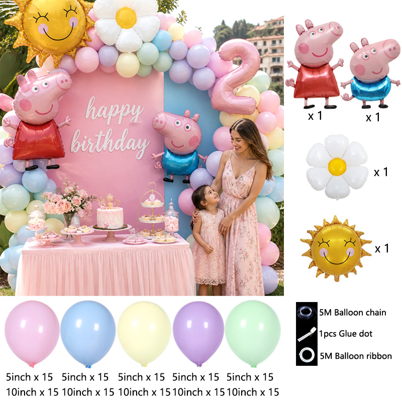 Peppa Pig thema ballonnenboogs - Balloon Arch Kit recensie en prijs