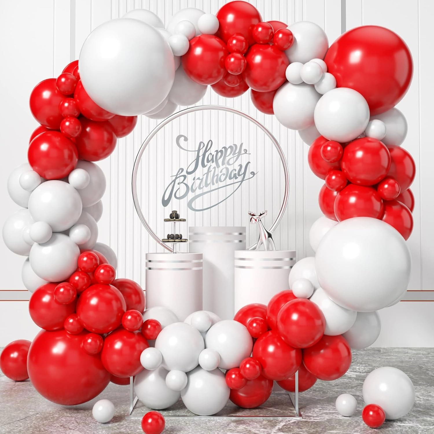 100 stuks rode en witte ballon - Balloon Arch Kit recensie en prijs