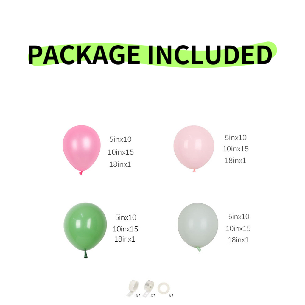 107 Stuks Hot Roze Groene Ball - Balloon Arch Kit recensie en prijs